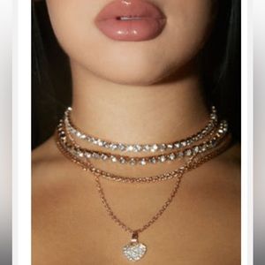 Expensive classy heart layered necklace